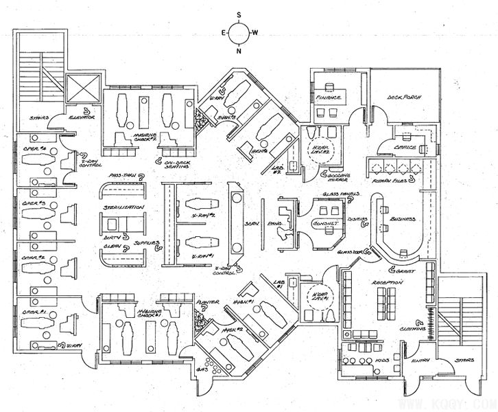 中型口腔诊所设计平面图
